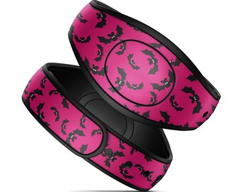 Halloween Pink Bats Disney MagicBand 2.0 and PLUS Decal Sticker Wrap - Fits Adult & Kids!