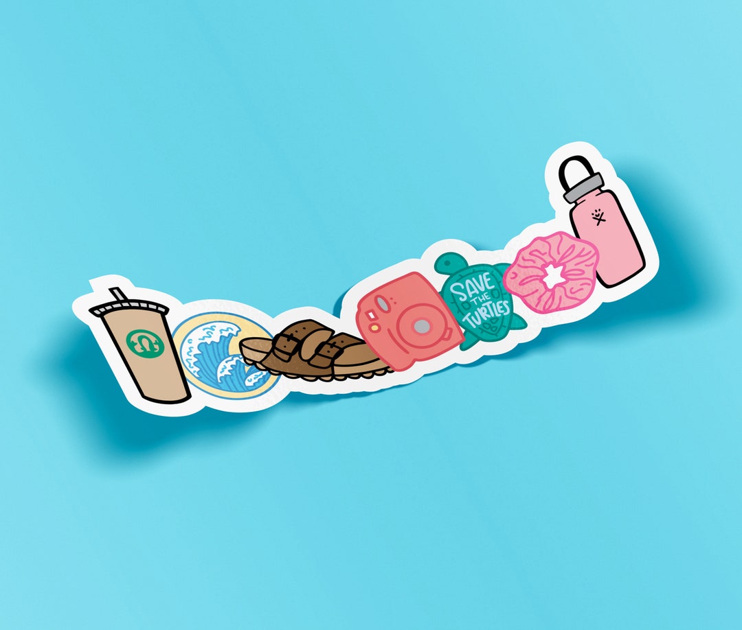 VSCO Girl Set Sticker Sksksk Girl Visco Diecut Window Etsy