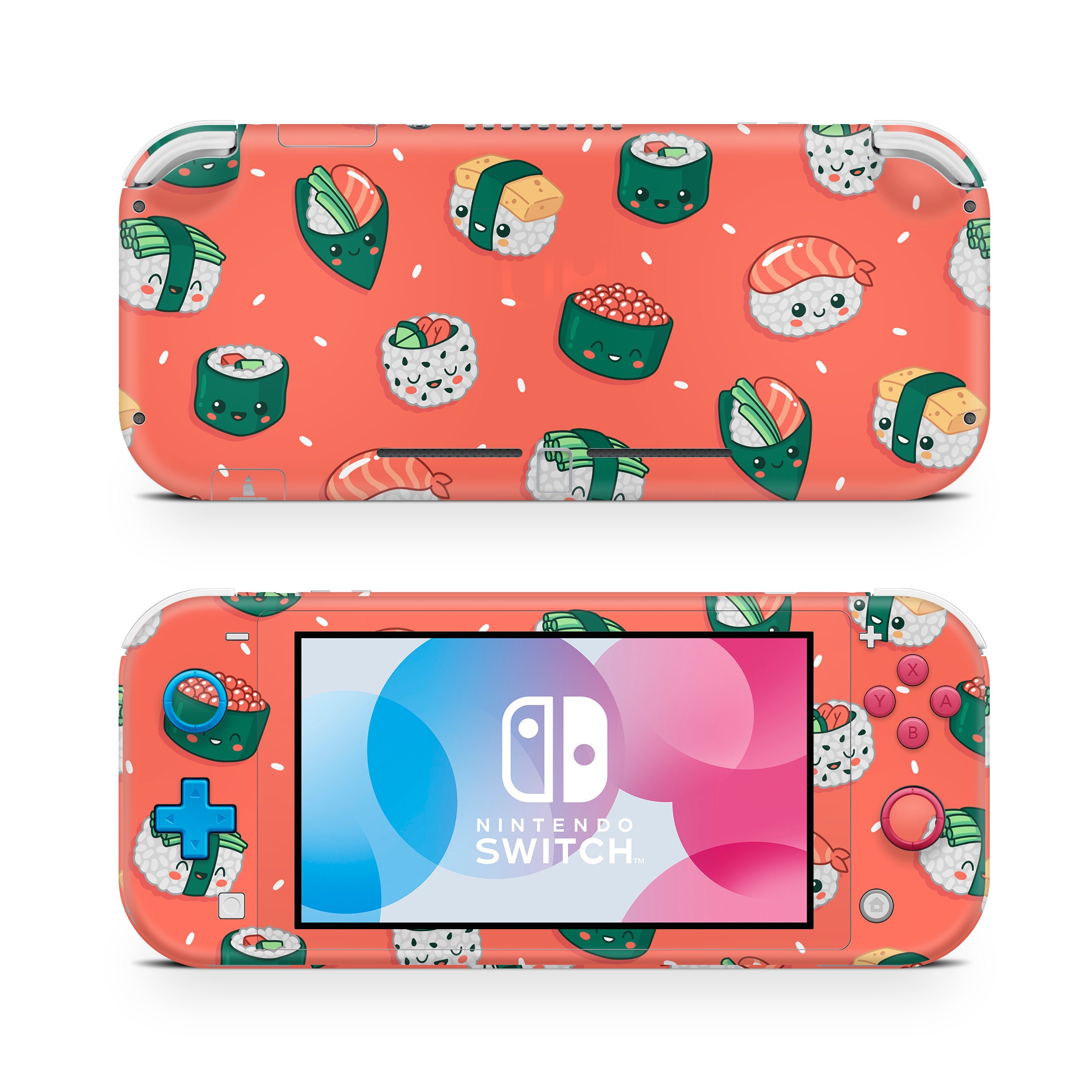 かわいいお寿司デザインのNintendo Switch Liteスキンシール（フル