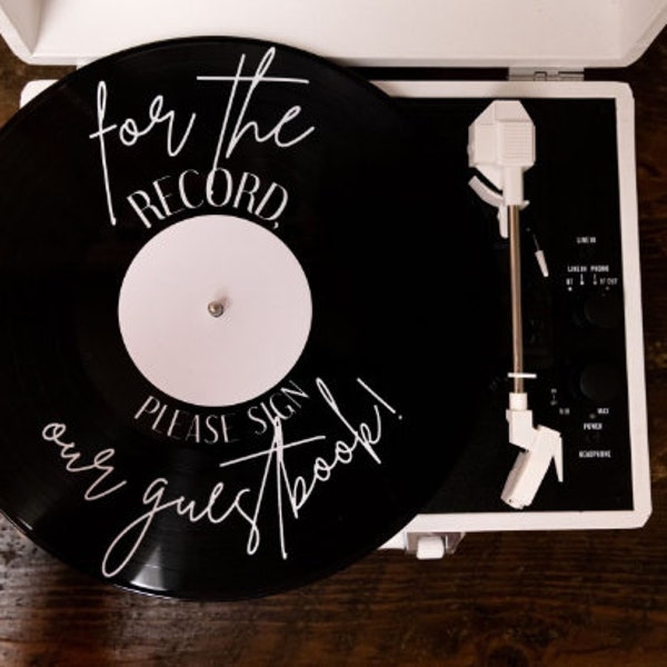 For the Record, Please Sign our Guestbook! Wedding Guestbook Record Sign | Mr. & Mrs. Wedding Record | Custom Printed Record Artwork