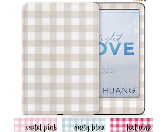 Gingham Plaid Kindle Skin Wrap For Amazon Fire, Paperwhite, Oasis, Scribe, Kobo, Colorsoft