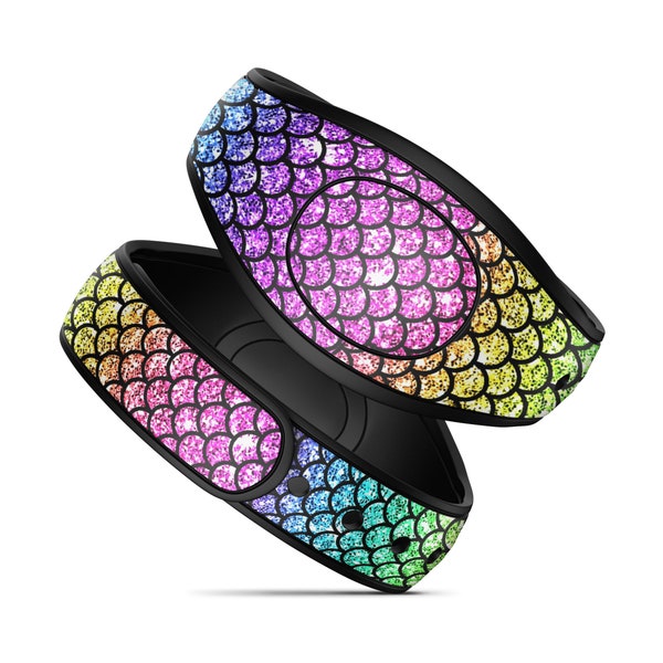 Rainbow Mermaid Scales Ombre Magic Band 2.0 Decal or Skin | RTS Ready To Ship | Glitter Magic Band Sticker