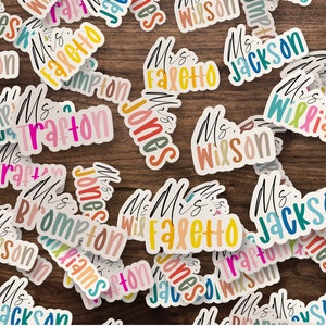 Teacher Gift | Personalized Teacher Name Sticker | Name Decal | Teacher Appreciation Gift | Aesthetic Teacher Gift | Custom Principal Gift