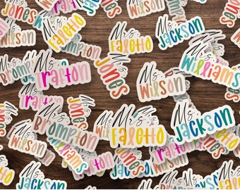 Teacher Gift | Personalized Teacher Name Sticker | Name Decal | Teacher Appreciation Gift | Aesthetic Teacher Gift | Custom Principal Gift