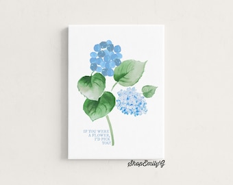 Hydrangea Flower Toddler & Kids Finger Paint Artwork Craft Set Canvas, Paintbrush Kit