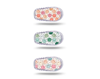 Vintage Smiley Faces Dexcom Decal 3 Pack Diabetes G6 and G7 Transmitter Diabetic Medical Skin