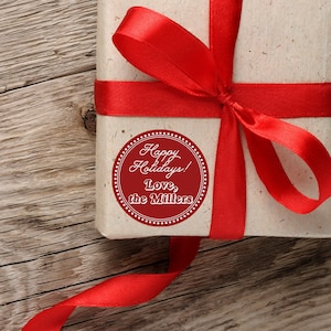 Happy Holidays Christmas Gift Labels | Christmas Gift Tags | To From Christmas Stickers | Xmas Present Label | Personalized Gift Label Sheet