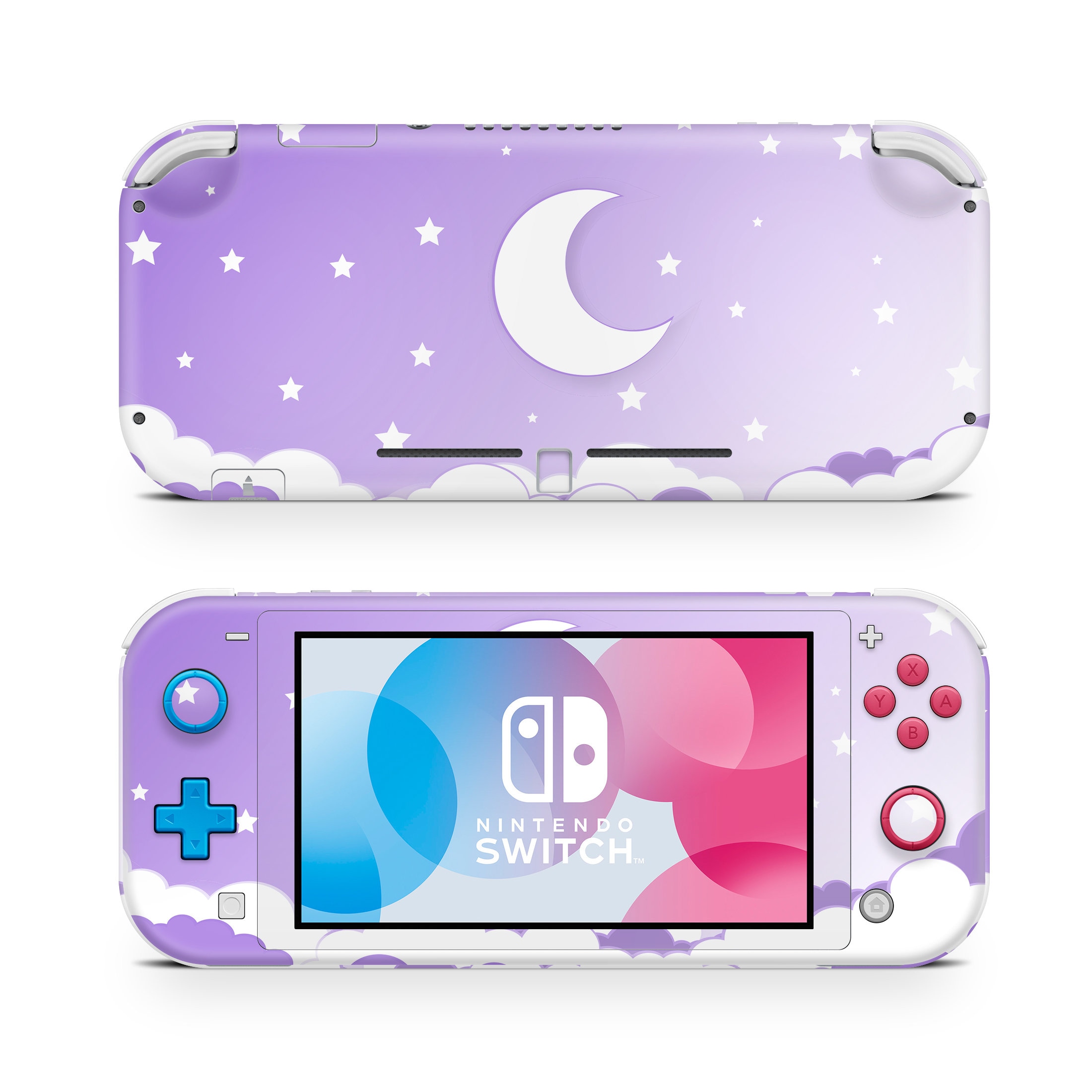 Nintendo Switch Lite Skin Decal Sticker Purple Starry Lunar Night and Clouds