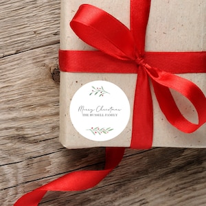 Simple Greenery | Christmas Gift Tag Sticker Labels | To From Gift Labels | Custom Gift Labels | Personalized Gift Label Sheet for Christmas