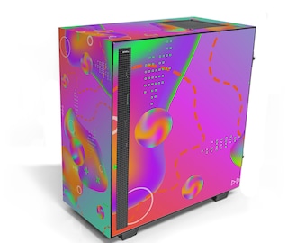 Electric Retro NZXT H510 PC Case Skin | Custom Computer Case Skin Decal | Custom Fit, Custom Design, Best Selling Skin Pattern