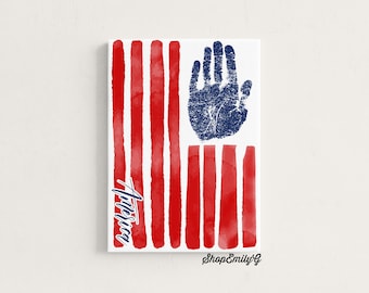 American Flag Patriotic USA Toddler & Kids Handprint Artwork Craft Set Paint Kit