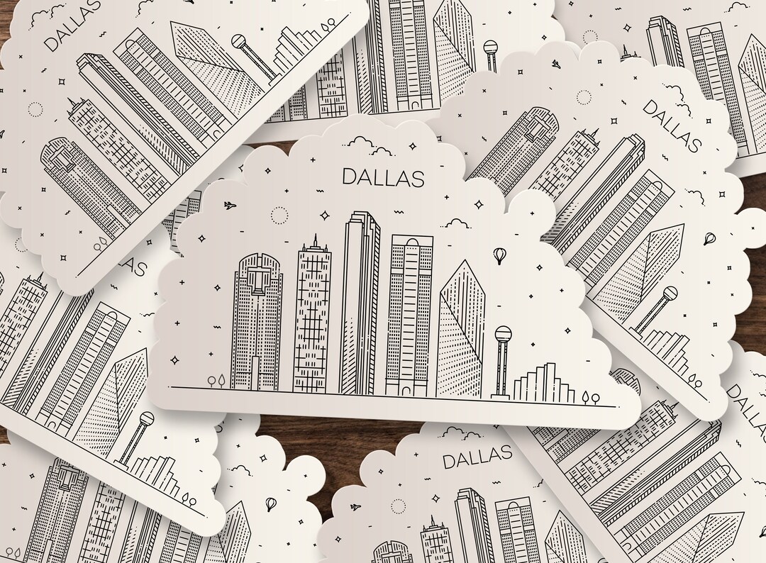 Dallas, Texas Skyline Sticker | Dallas Skyline Die-cut Window ...