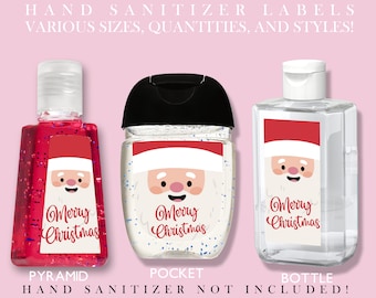 Christmas Sanitizer Labels - Etsy