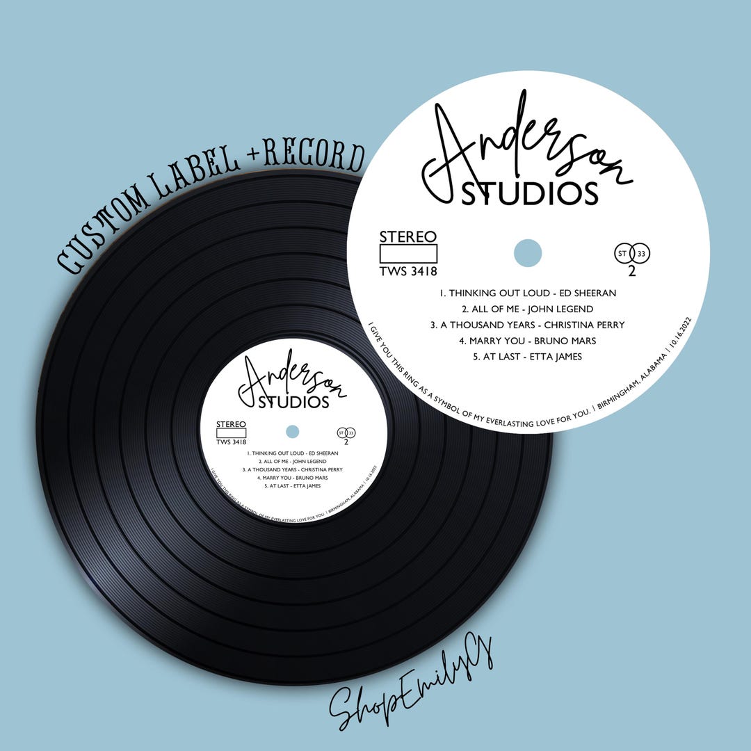 Master Recording Sticker Song Studio Vinyl Sticker Decal for Record Wedding Guestbook Musical ...