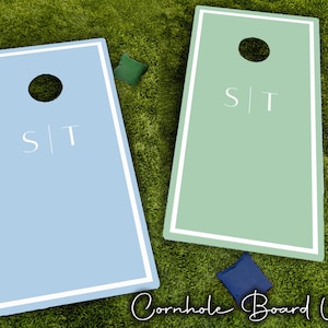 Modern Initials Cornhole Board Set of 2 | High Quality Wraps for Cornhole Boards | Matte or Glitter! Summer, Tailgate Games