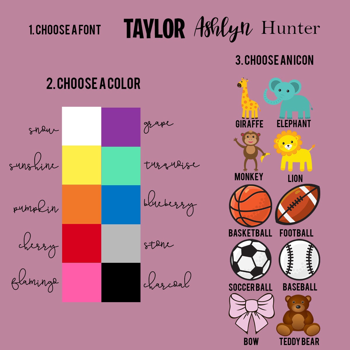 Custom Fully Personalized Name Labels // Pastel Name Labels // Etsy