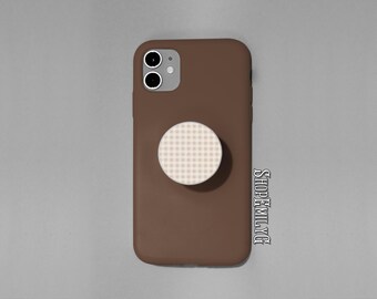 Cream Gingham Plaid Kindle & Phone Grip Decal Sticker | Booktok Accessory