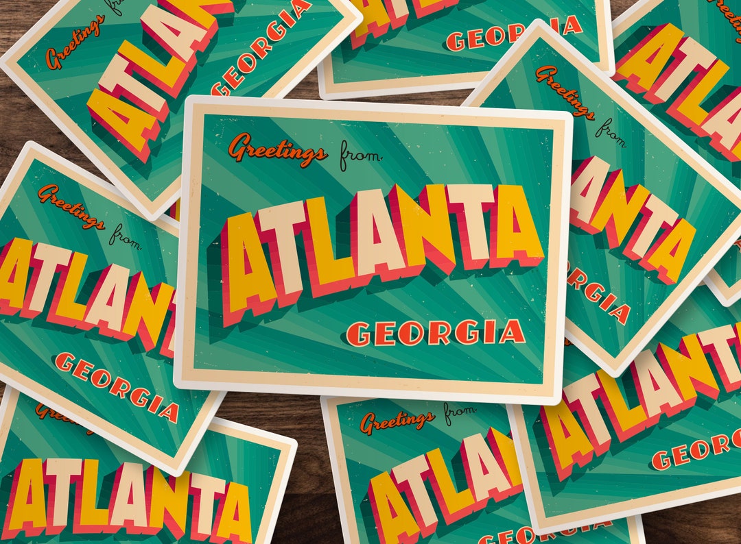 Greetings From ATLANTA! Sticker for Kindle, Laptop, Booktok, Car Decal ...