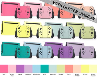 GLITTER Pastel Solid Color Skin Wrap for Nintendo Devices Switch 2, Standard, OLED  Decal Wrap | Console, Joycons