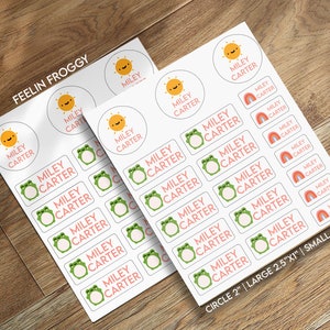 Feeling Froggy School Labels | School Supplies Name Labels | Back to School Labels with Child&#39;s Name | Labels for School, Daycare, Personal