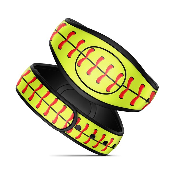 Magic Band Decal | Softball Sports Pattern Magic Band 2 Skin | RTS Ready To Ship | Fits Adult & Child Bands | Available in Glitter!