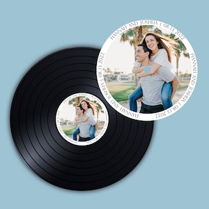 Custom Photo + Wrapped Text | Wedding Label for Record Guestbook | Record Guestbook for Wedding, Birthday, Graduation | Wedding Guestbook
