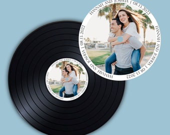 Custom Photo + Wrapped Text | Wedding Label for Record Guestbook | Record Guestbook for Wedding, Birthday, Graduation | Wedding Guestbook