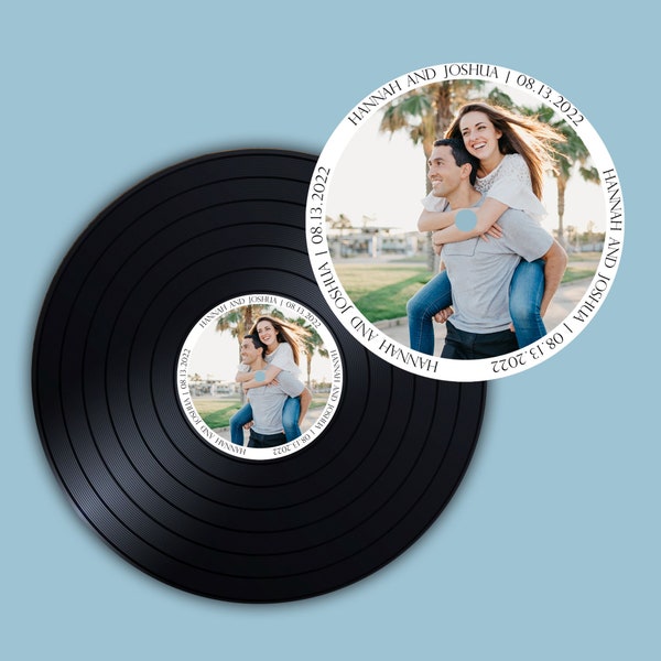 Custom Photo + Wrapped Text | Wedding Label for Record Guestbook | Record Guestbook for Wedding, Birthday, Graduation | Wedding Guestbook