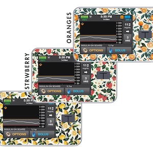 Summer Fruits Strawberry, Lemons, Oranges Skin | Tandem T:Slim X2 Sticker | Tslim Insulin Pump Decal Skin | Diabetic Medical Device Sticker