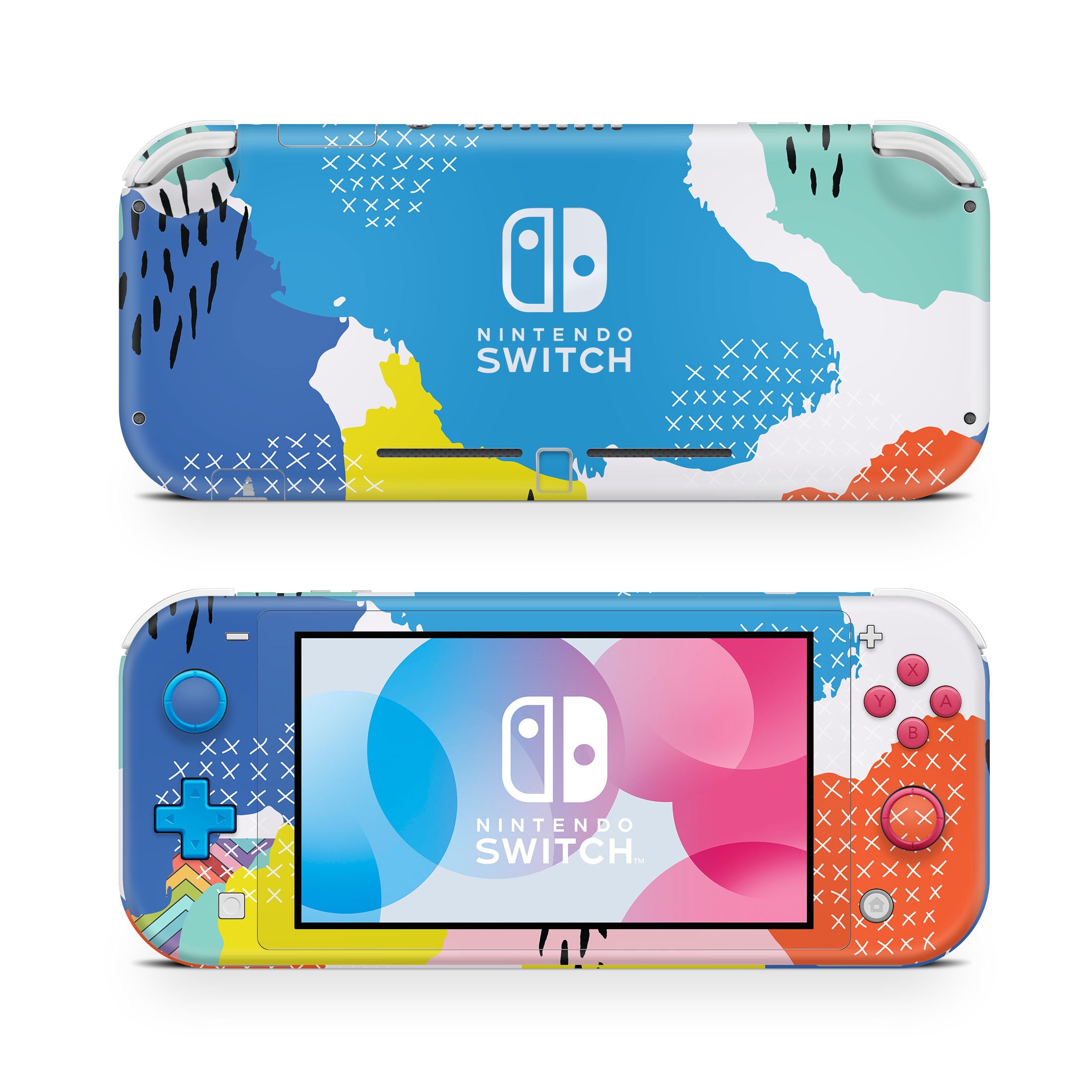 Nintendo Switch Lite Skin Aufkleber Retro 90er Primär Abstract -   Schweiz