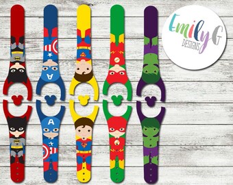 Superhero Disney Magic Band 1.0 or 2.0 Decal or Skin | Custom Waterproof MagicBand Wrap