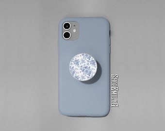 Blue Vintage Toile Flowers Kindle & Phone Grip Decal Sticker | Booktok Accessory