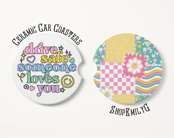 Drive Safe, Someone Loves You Driver Gift Trendy Car Coasters Accessories Set