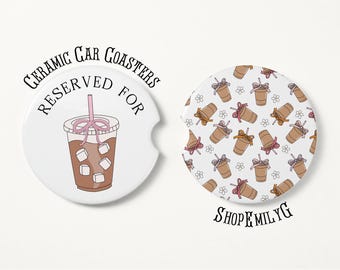 Juego de posavasos y accesorios de moda para coche, regalo ideal para amantes del café helado y el café.