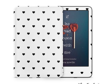 Black & White Hearts Kindle Skin | Kindle Decal For Kindle Basic, Paperwhite, Oasis, eReader Bookish Book Lover | As seen on Booktok