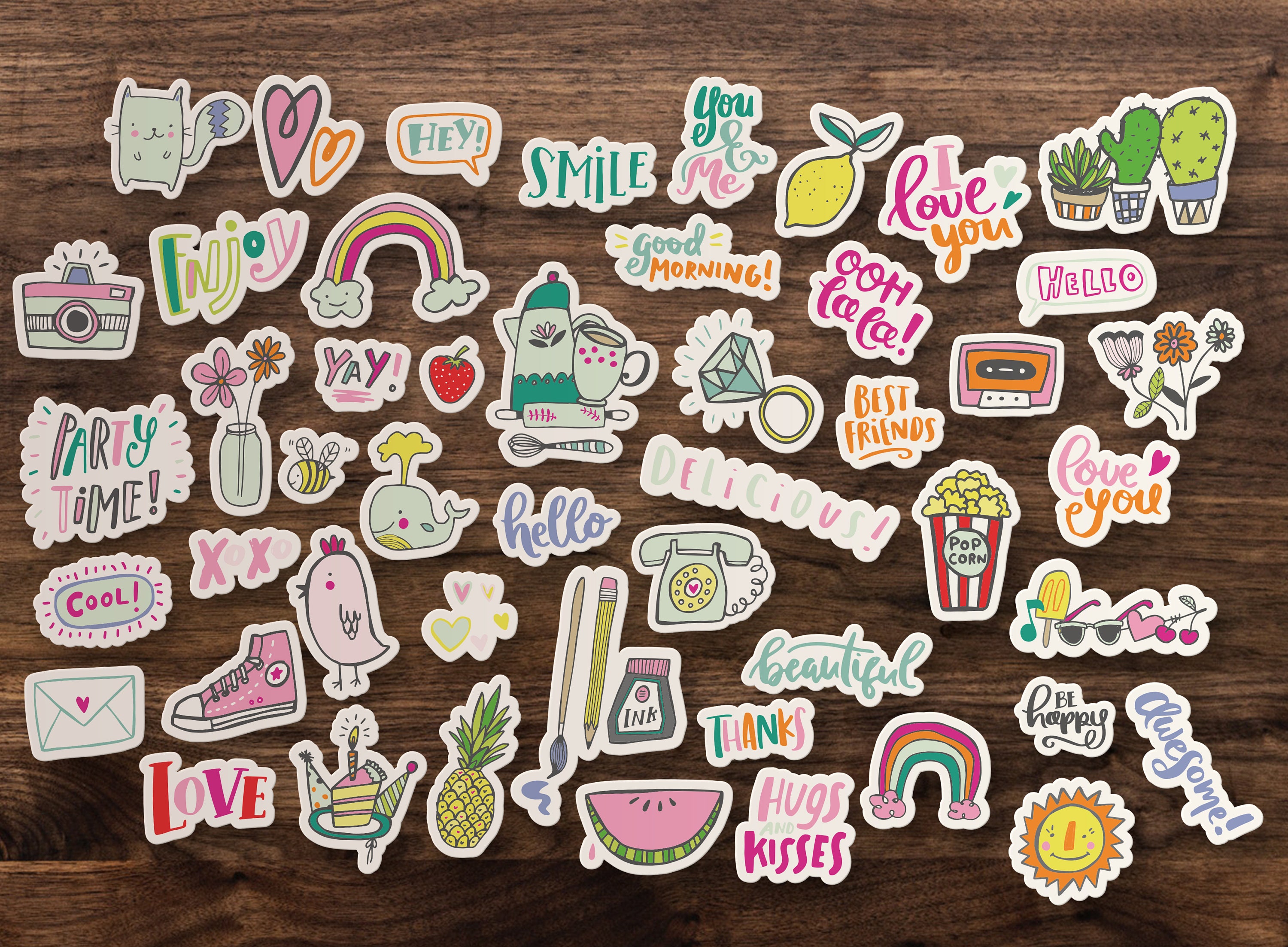 3 Pcs Rub on Stickers Pack/ Cute Stickers for Journaling and Pen Pals, Cute  Stickers for Collages and Artists 