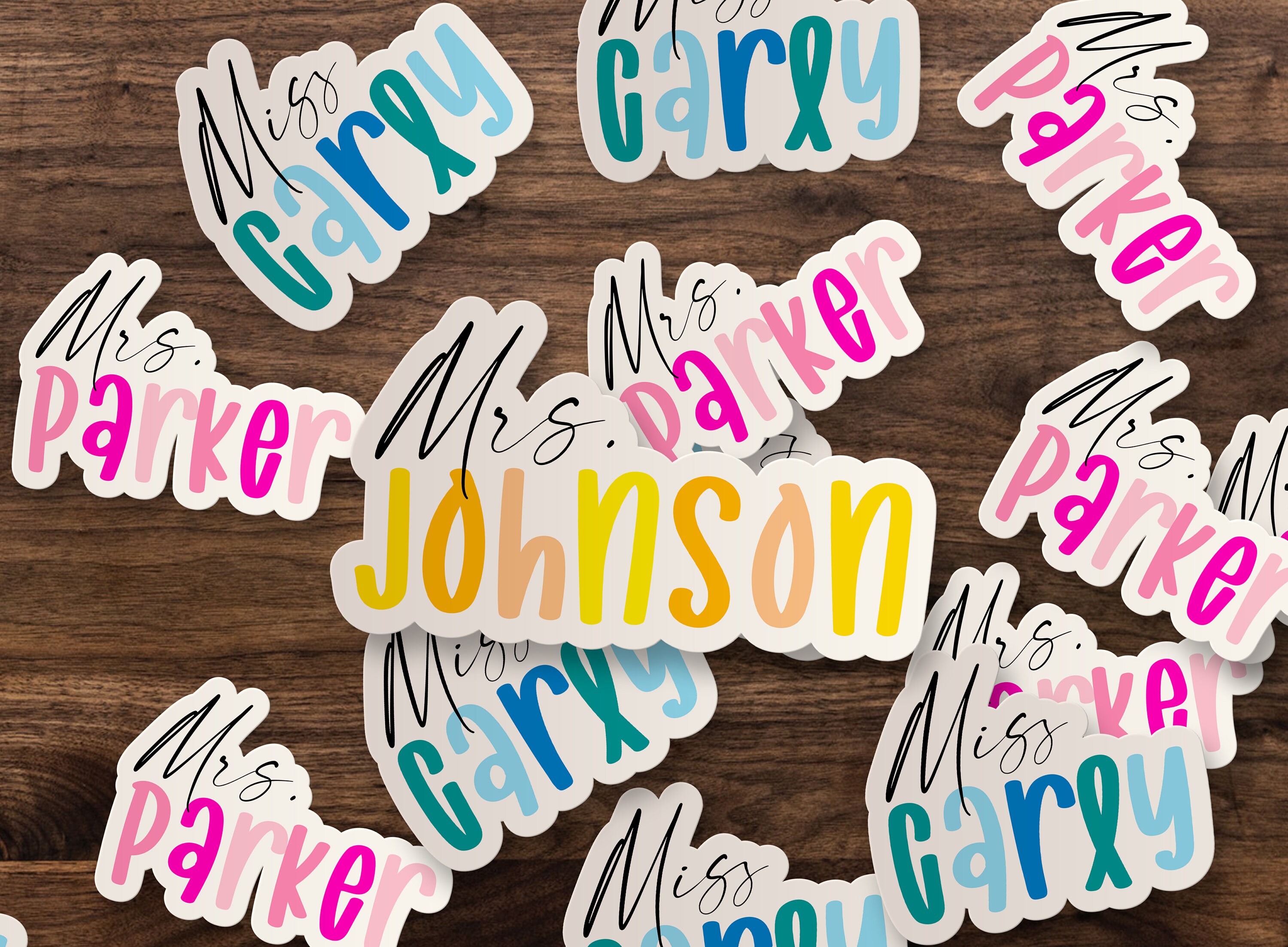 Personalized Teacher Name Sticker Custom Teacher Sticker Etsy
