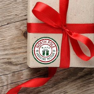 North Pole Delivery | Christmas Gift Tag Sticker Labels | Gift Labels | Custom Gift Labels | Personalized Gift Label Sheet for Christmas
