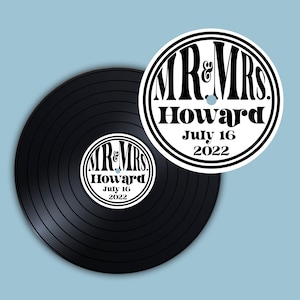 Retro Vintage Wedding Guestbook Custom Label | Wedding Label for Record Guestbook | Record Guestbook for Birthday, Graduation, Wedding