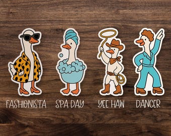 Silly Goose Themed Sticker for Laptop, Car Window, Kindle, Water Bottle