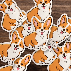 Corgi Dog Sticker | Die-Cut Window, Skateboard, Car, Wall Decal, Laptop Vinyl Sticker - 3&quot;, 5&quot; or 7&quot;
