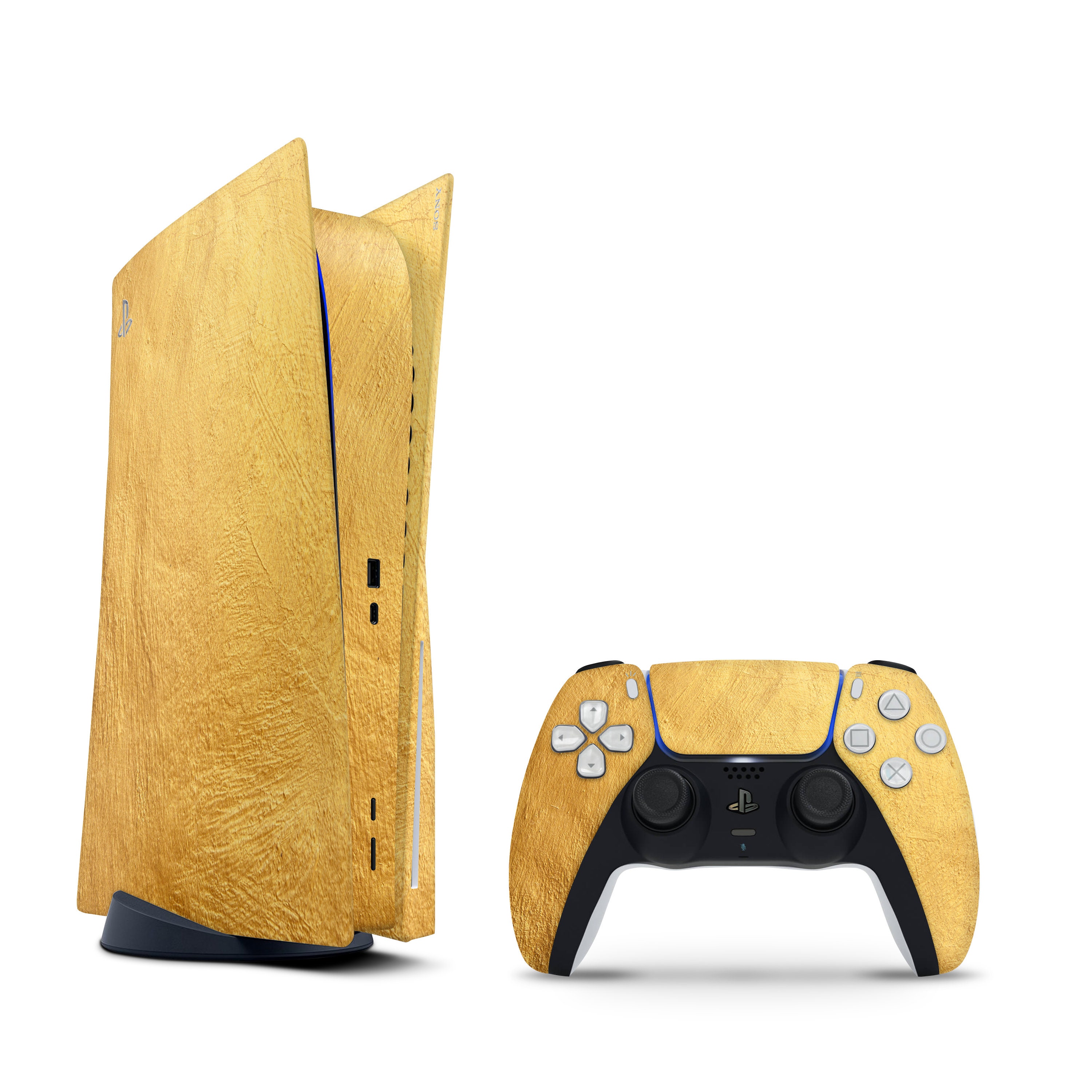 Cobalt Golden Skin Decal For PS5 Playstation 5 Console And Controller ,  Full Wrap Vinyl For PS5