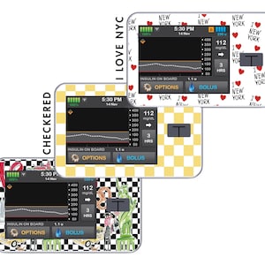 New York City Checkered, I Heart NYC, Taxi Skin | Tandem T:Slim X2 Sticker | Tslim Insulin Pump Decal Skin | Diabetic Medical Device Sticker