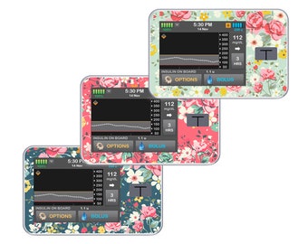 Tandem T:Slim X2 Sticker // Tslim Insulin Pump Decal Skin // Diabetic Medical Device Sticker // Vintage Roses Pattern