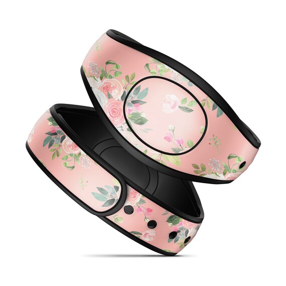 Pink Watercolor Floral Magic Band Decal Patterned Magicband | Etsy