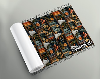 Halloween BOO-kshelf Craft Vinyl for Silhouette, Cricut, DIY Craft Vinyl | Craft Supplies, Vinyl Sheets, Adhesive Indoor Outdoor Vinyl