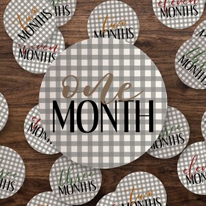 Écossais d'automne, Stickers jalons quatre couleurs | Stickers première année de bébé | Stickers de progression d'étape du mois | Autocollants photo Milestone