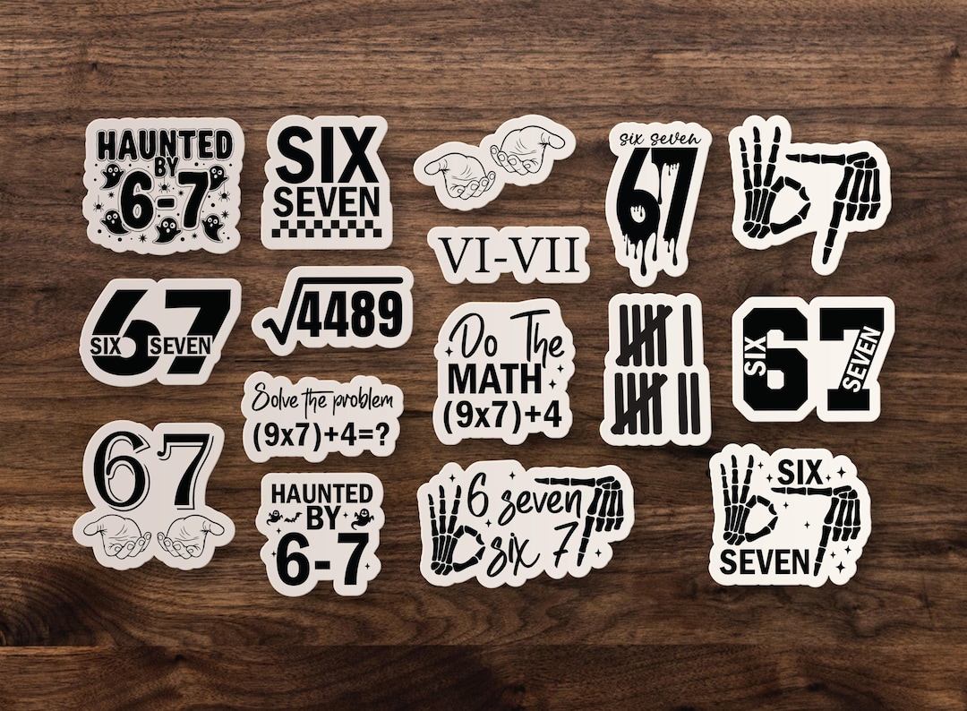 Six Seven 67 Teen, Kids Sticker Pack for Kindle, Laptop, Booktok, Car ...