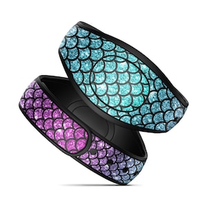 Purple and Teal Mermaid Scales Ombre Vinyl Decal Skin for Disney MagicBand+ and MagicBand 2.0 | Waterproof Magic Band Sticker Wrap