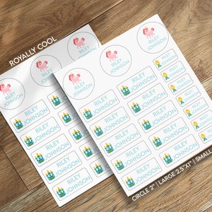 Princess Girl School Labels | School Supplies Name Labels | Back to School Labels with Child&#39;s Name | Labels for School, Daycare, Personal